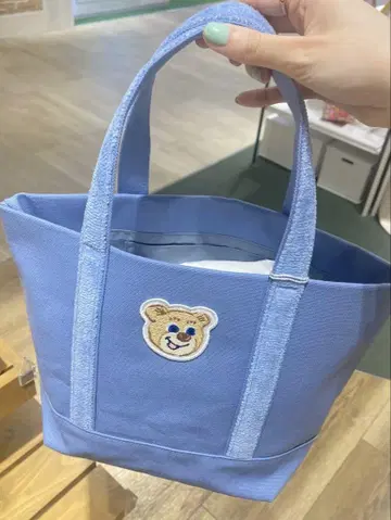 미사용 새상품 러브리 올드 테디 와펜 토트백 라이트 블루 소