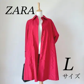 ZARA 자라 L 사이즈 빅 사이즈 백 플리츠 코트 핑크 A 라인