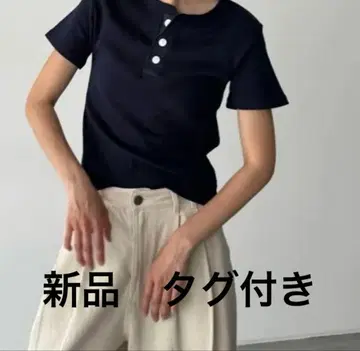 캐널진 빈티지 코튼 헨리 반팔 티셔츠 미사용 새상품 택 포함