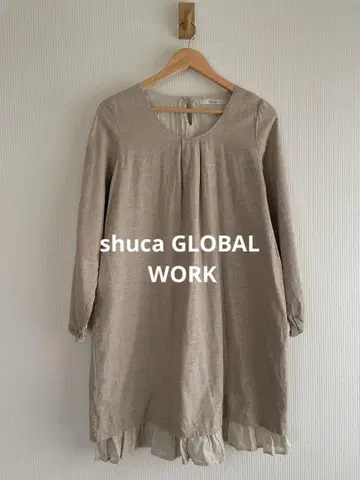 shuca GLOBAL WORK 긴팔 원피스 베이지