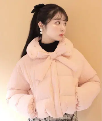 핑크 M me eme 비쥬 클립 다운 자켓