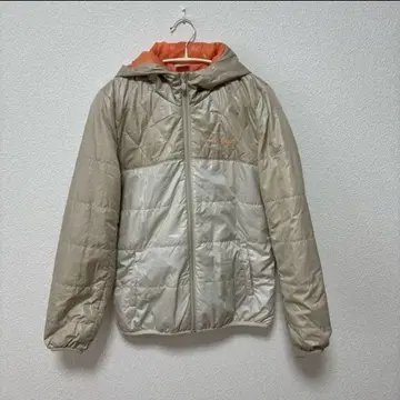 [ adidas ] 아우터/블루종/다운 자켓/베이지/안쪽 오렌지