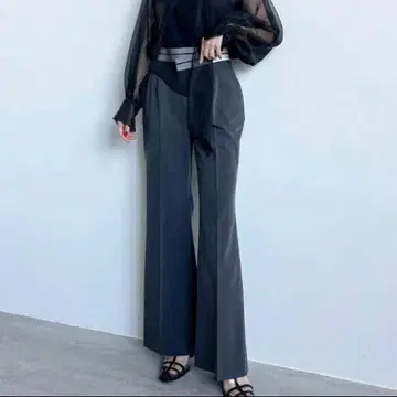 코코딜 리메이크 허리 플레어 팬츠