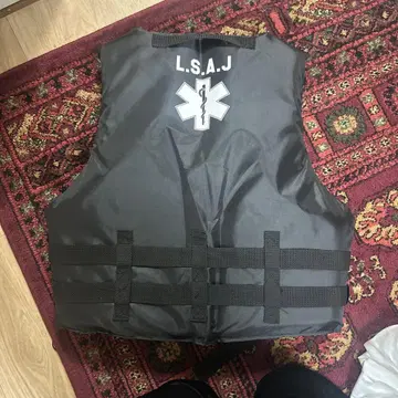 L.S.A.J. 블랙 구명조끼 L 사이즈