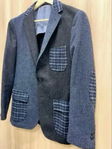 미사용 그린 라벨 릴랙싱 사이즈 L 트위드 헤링본