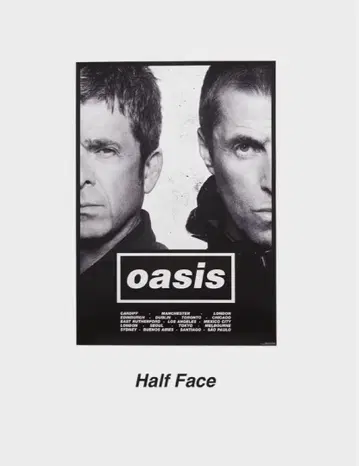 일본 한정 Oasis Live 2025 포스터 Half Face