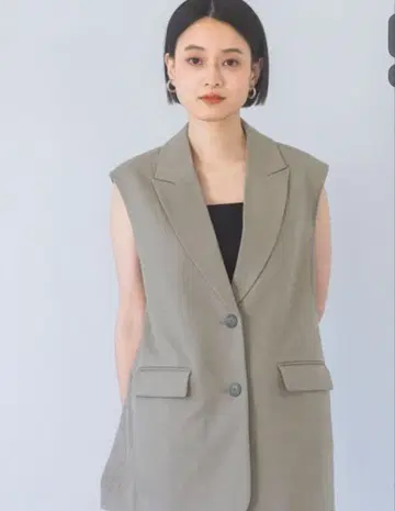 아파트바이 슬리브리스 자켓 그레이지