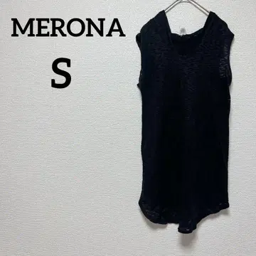 라스트 1점 MERONA [ S ] 슬리브리스 원피스 후드 부착 블랙