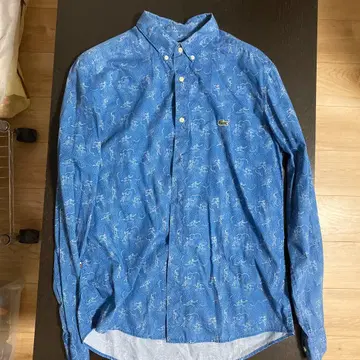 LACOSTE 긴팔 셔츠 40 파랑 패턴
