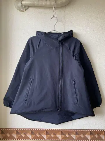JIL SANDER NAVY 후디드 쉘 자켓