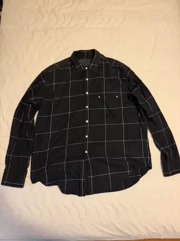 The Letters 블랙 화이트 체크 무늬 긴팔 셔츠