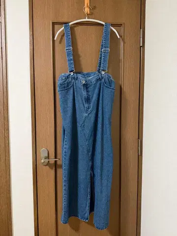LEPSIM 데님 점프슈트 다크 블루