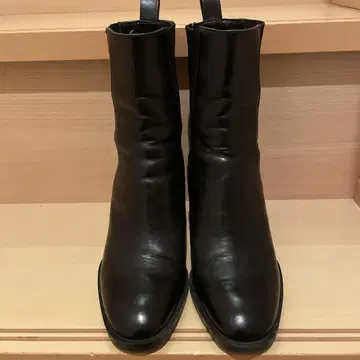 ZARA 사이드 고어 부츠 블랙 힐 에코 가죽