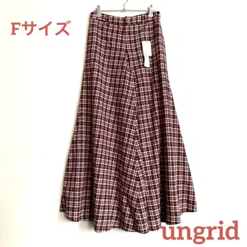 언그리드 ungrid 체크 플레어 팬츠 F