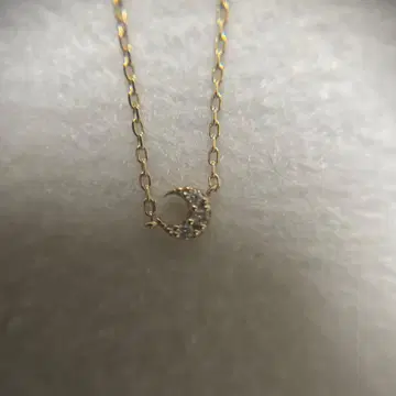 초승달 k10 다이아몬드 목걸이 각인 있음