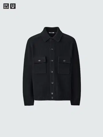 유니클로 U 24AW 라무 니트 자켓 XL 블랙 유니클로 유