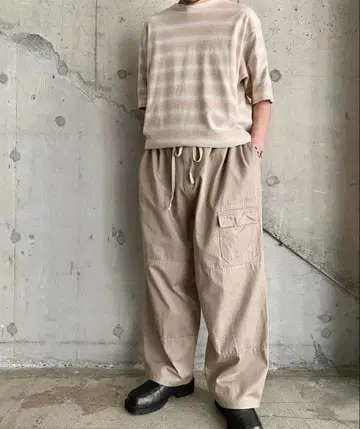 구제 의류 코튼 와이드 팬츠