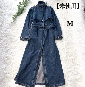 [ 미사용 ] ZARA 데님 트렌치코트 롱 코트 데님 코트 M