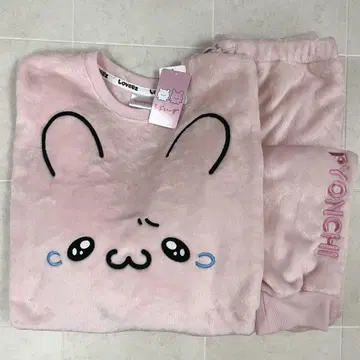 러브이즈 뿅치 보아 상하의 세트 룸웨어 돈키 핑크 M