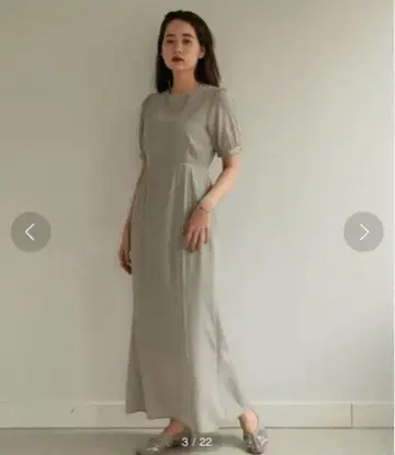 TINA : JOJUN 퍼프 슬리브 원피스 S 그레이