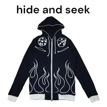 hide and seek 빅 프린트 후드 맨투맨 하이드앤시크