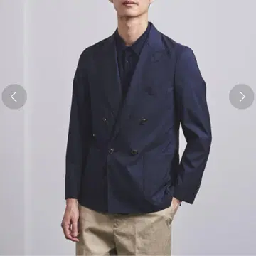 UNITED ARROWS 트로피컬 4B 더블 자켓 네이비 50