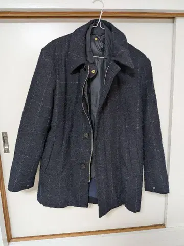 Paul Smith 체크 무늬 코트 네이비 계열/253054