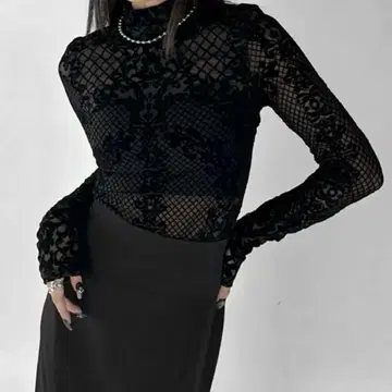 LVEU. Lace design bodysuit black