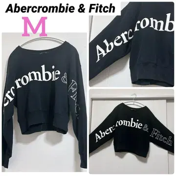 아바크롬비&피치 맨투맨 로고 트레이닝복 크롭 기장 속기모 M