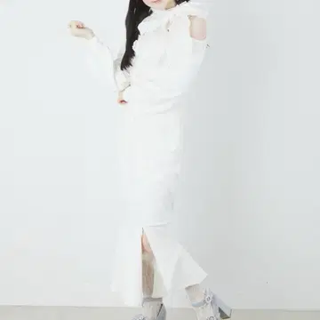 Ank Rouge lady 리본 원피스 화이트 앙크루즈