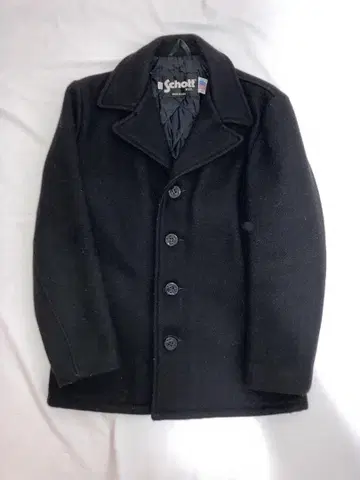 Schott 블랙 울 피코트 36 새상품급 싱글 레어