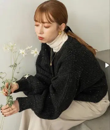 hinari 스팽글 니트 가디건