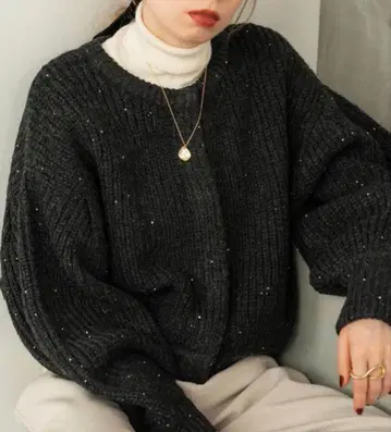 hinari 스팽글 니트 가디건