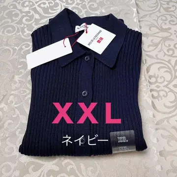 [ 새상품 ] UNIQLO INES 네이비 리브 폴로 가디건 XXL