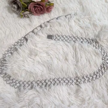 새상품급 ZUCCa 주카 메탈 체인 벨트 실버 86cm 레어