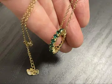 SWAROVSKI 에메랄드 컬러링 목걸이 스와로브스키 상자 없음