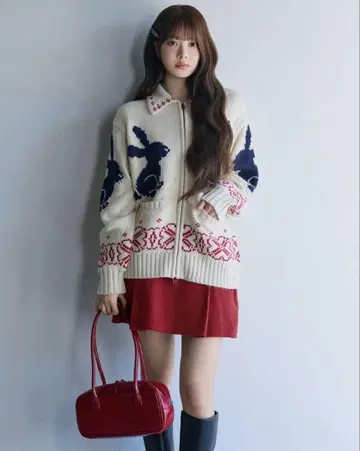 GU rokh 풀 집업 니트 자켓 내추럴