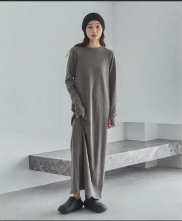 feepur 컷 리브 롱 원피스 tall 사이즈