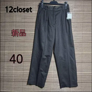 새상품 [ 12closet ] 울 혼방 와이드 스트레이트 팬츠 40