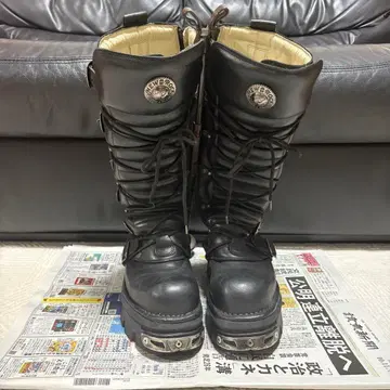 NEW ROCK 뉴 락 블랙 부츠 롱 부츠 27cm