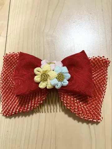빨간색 리본 머리 장식 꽃 장식 포함 시치고산