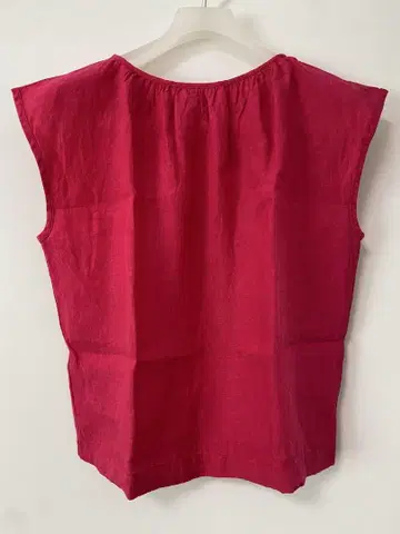 fog linen work 린넨 슬리브리스 블라우스 핑크