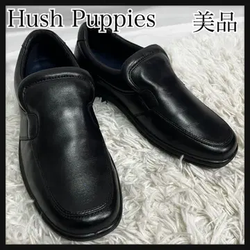 [새상품급] Hush Puppies 블랙 가죽 슬립온