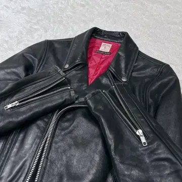 RNA 더블 라이더 자켓 블랙 가죽 소가죽 블랙 Y2K NANA