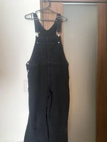 블랙 데님 살로펫 오버롤