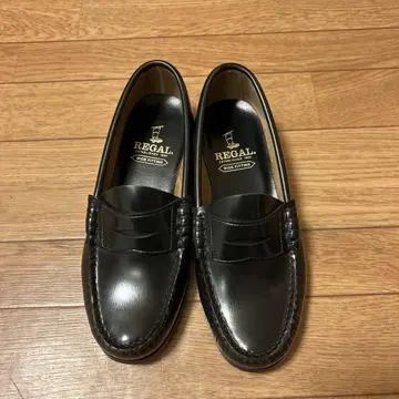 REGAL 블랙 로퍼 와이드 피팅