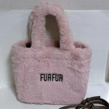 FURFUR 에코 퍼 토트백 퍼 백 핑크 퍼퍼 백