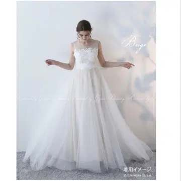 웨딩 드레스 화이트 A라인 롱 트레인