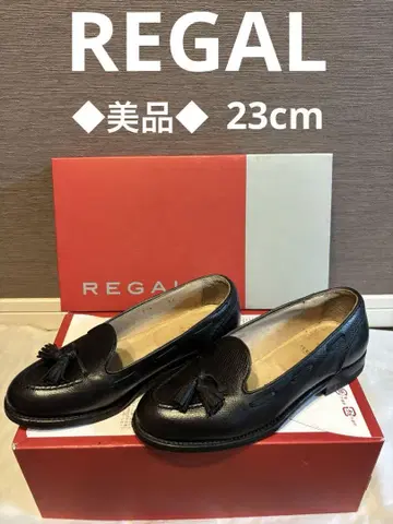 새상품급 REGAL 블랙 가죽 태슬 로퍼 23cm