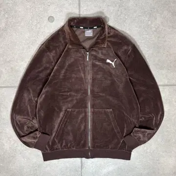 PUMA 트랙 자켓 벨로아 별집 각인 원포인트 자수 로고 라인